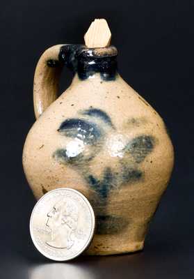 Very Fine Miniature Ovoid Stoneware Jug, New York State, circa 1840