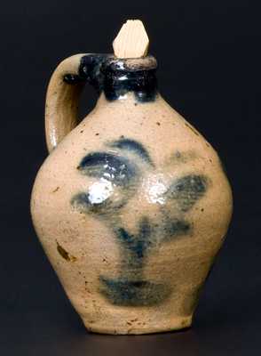 Very Fine Miniature Ovoid Stoneware Jug, New York State, circa 1840