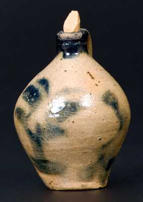 Very Fine Miniature Ovoid Stoneware Jug, New York State, circa 1840