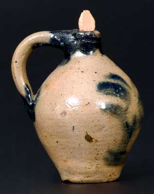 Very Fine Miniature Ovoid Stoneware Jug, New York State, circa 1840