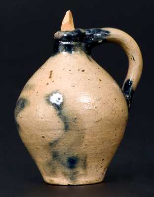 Very Fine Miniature Ovoid Stoneware Jug, New York State, circa 1840