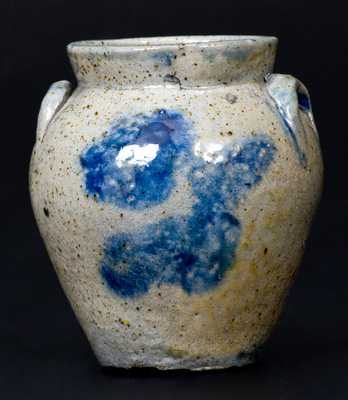 Miniature Ovoid Stoneware Jar w/ Floral Decoration, New York State, circa 1830