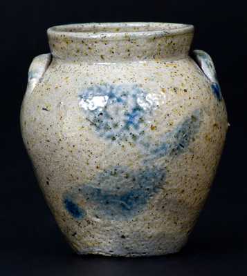 Miniature Ovoid Stoneware Jar w/ Floral Decoration, New York State, circa 1830