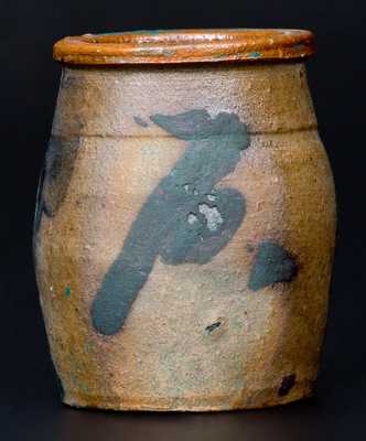 Miniature Midwestern Stoneware Jar with Brushed Decoration, c1860