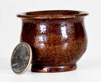 Extremely Rare A. Bixler (Absalom Bixler, Lancaster County, PA) Redware Miniature Jar
