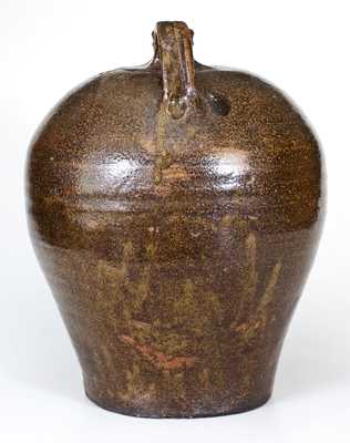 Fine Alkaline-Glazed Double-Handled Stoneware Jug, Edgefield District, SC, circa 1840