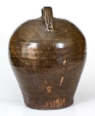 Fine Alkaline-Glazed Double-Handled Stoneware Jug, Edgefield District, SC, circa 1840