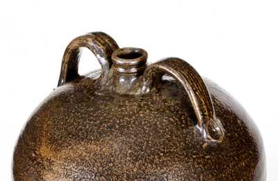 Fine Alkaline-Glazed Double-Handled Stoneware Jug, Edgefield District, SC, circa 1840