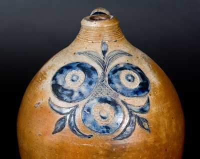 Exceptional Stoneware Jug w/ Impressed and Incised Decoration att. Clarkson Crolius, Manhattan