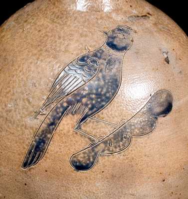 Extremely Rare and Important DAVID MORGAN / NEW YORK Incised Bird Jug