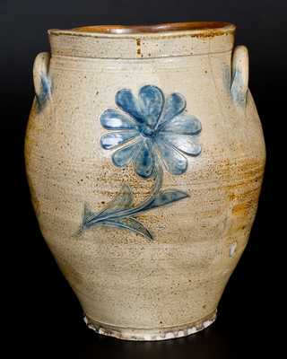Very Rare Stoneware Jar w/ Fine Incised Bird attrib. William Capron, Albany, NY