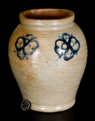 1/2 Gal. Stoneware Jar with Watchspring Decoration, Manhattan or New Jersey, circa 1750-1790