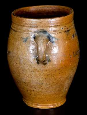 Rare COMMERAWS / STONEWARE Vertical-Handled Stoneware Jar, Thomas Commeraw, Manhattan