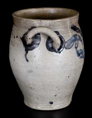 J. REMMEY / MANHATTAN-WELLS / NEW YORK Stoneware Jar w/ Elaborate Incised Decoration