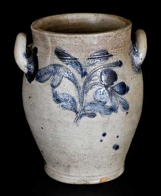 J. REMMEY / MANHATTAN-WELLS / NEW YORK Stoneware Jar w/ Elaborate Incised Decoration