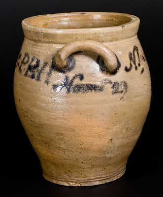 Important Stoneware Jar Inscribed 