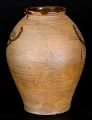Rare C. CROLIUS (Manhattan) Stoneware QUINCES Jar