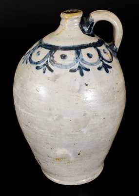 4 Gal. Ovoid Stoneware Jug with Swag Decoration, Manhattan, early 19th century