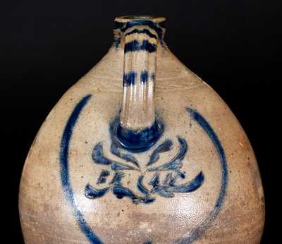 Unusual probably NJ Stoneware Jug w/ Incised Decoration Inscribed 