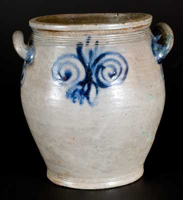 2 Gal. Stoneware Jar with Watchspring Decoration, New York or New Jersey, circa 1775