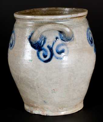 2 Gal. Stoneware Jar with Watchspring Decoration, New York or New Jersey, circa 1775