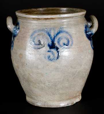 2 Gal. Stoneware Jar with Watchspring Decoration, New York or New Jersey, circa 1775