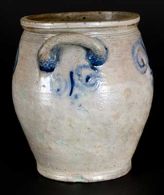 2 Gal. Stoneware Jar with Watchspring Decoration, New York or New Jersey, circa 1775