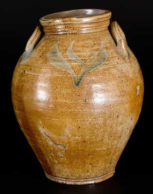 2 Gal. Stoneware Jar with Incised Decoration, Old Bridge, NJ, circa 1820