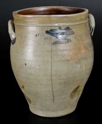 Rare ATHERTON & TRICE / ALBANY Stoneware Jar, circa 1820-1826