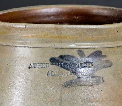 Rare ATHERTON & TRICE / ALBANY Stoneware Jar, circa 1820-1826