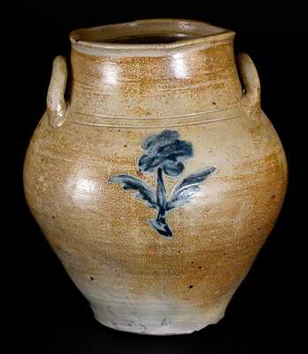 Stoneware Jar w/ Impressed Floral Decoration, att. Jonathan Fenton, Boston, 18th century