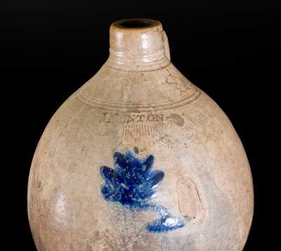 Very Rare J. FENTON (Dorset, VT circa 1805) Stoneware Jug with Floral Decoration