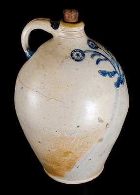 Rare Stoneware Jug w/ Impressed, Incised Decoration att. Clarkson Crolius, Manhattan, c1800