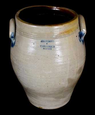 ARMSTRONG & WENTWORTH / NORWICH Stoneware Jar w/ Impressed and Incised Decoration
