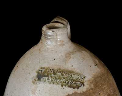 Rare T. WARNE CO. / SOUTH AMBOY (New Jersey) Stoneware Jug