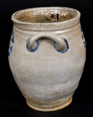 Very Fine attrib. C. Crolius, Manhattan, Stoneware Jar w/ Impressed Decoration, c1810