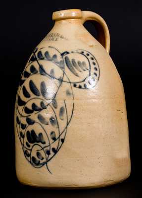 W. H. FARRAR & CO. / GEDDES, NY Stoneware Jug w/ Elaborate Decoration
