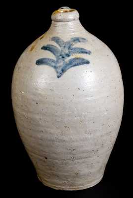 Very Rare NYC Stoneware Jug Inscribed "R. C. Willis / South Street," c1820s