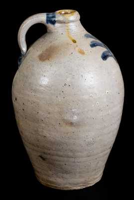 Very Rare NYC Stoneware Jug Inscribed "R. C. Willis / South Street," c1820s