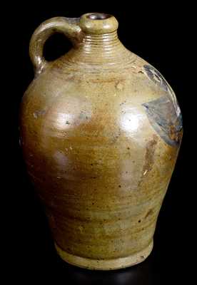 1 Gal. Stoneware Jug w/ Impressed and Brushed Floral Decoration, probably New York City