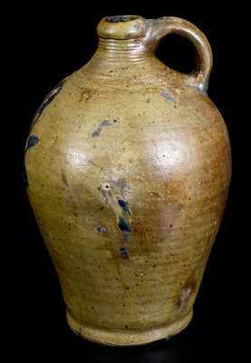 1 Gal. Stoneware Jug w/ Impressed and Brushed Floral Decoration, probably New York City