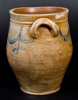 4 Gal. Stoneware Jar with Incised Drape Decoration, Manhattan, circa 1810