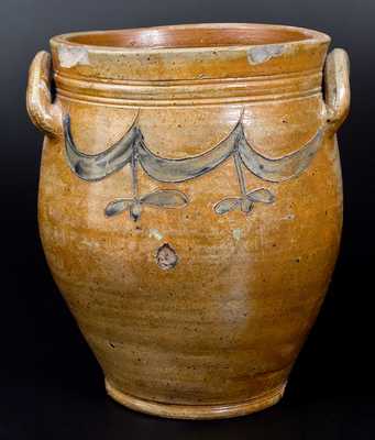 4 Gal. Stoneware Jar with Incised Drape Decoration, Manhattan, circa 1810