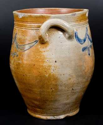 4 Gal. Stoneware Jar with Incised Drape Decoration, Manhattan, circa 1810
