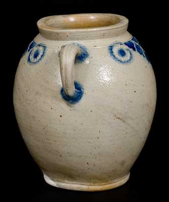 Very Fine Vertical-Handled Stoneware Jar w/ Impressed Designs, Crolius, Manhattan, c1790