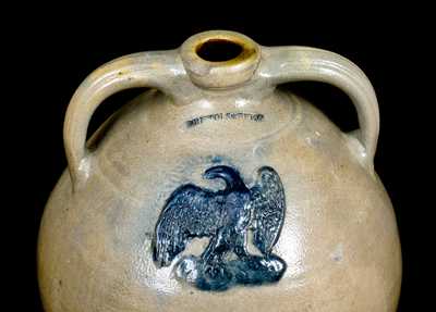 Unusual J. CLARK & CO. / TROY Stoneware Cooler w/ Applied Eagle Impressed BRISTOLS BEER