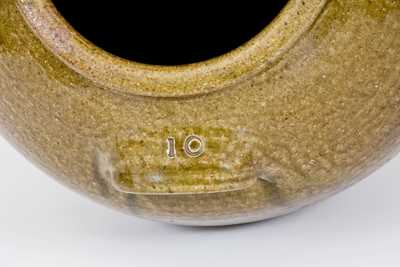 Exceptional 10 Gal. JCM Stoneware Jar, related to Daniel Seagle, Catawba Valley, NC, c1840