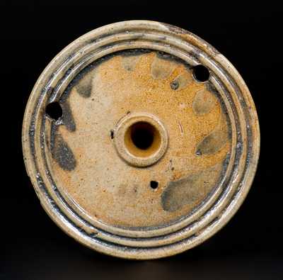 Decorated Stoneware Inkwell, attrib. Nathan Clark, Athens, New York, c1830