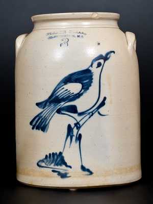 Fine FULPER BROS. / FLEMINGTON, NJ Stoneware Jar w/ Fine Bird-on-Stump Decoration