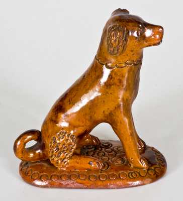 Glazed Redware Figure of a Dog, Pennsylvania origin, circa 1850-1880